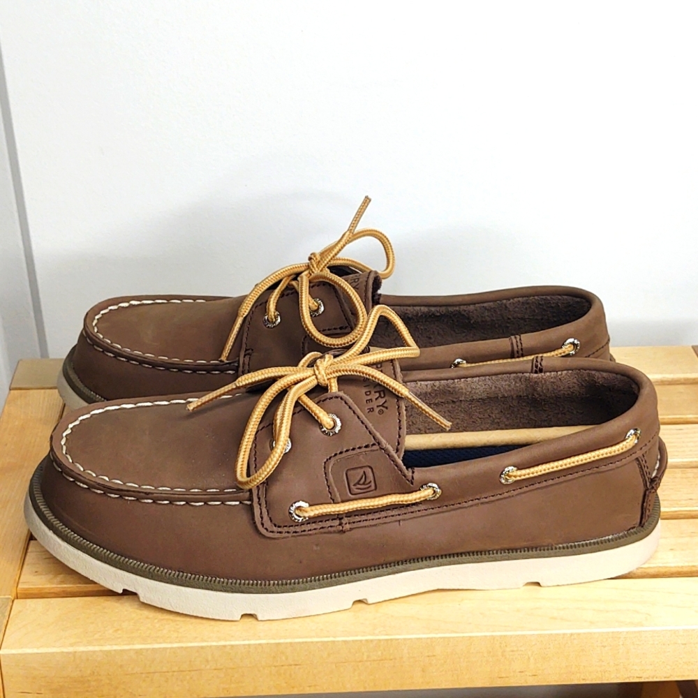 Sperry Brown🤎Leeward Boat Shoe, 4 M (big boys) 🆕
